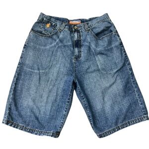 Vintage Y2K Rocawear Jeans Denim Baggy Shorts Jorts Men’s Size 34 Embroidered